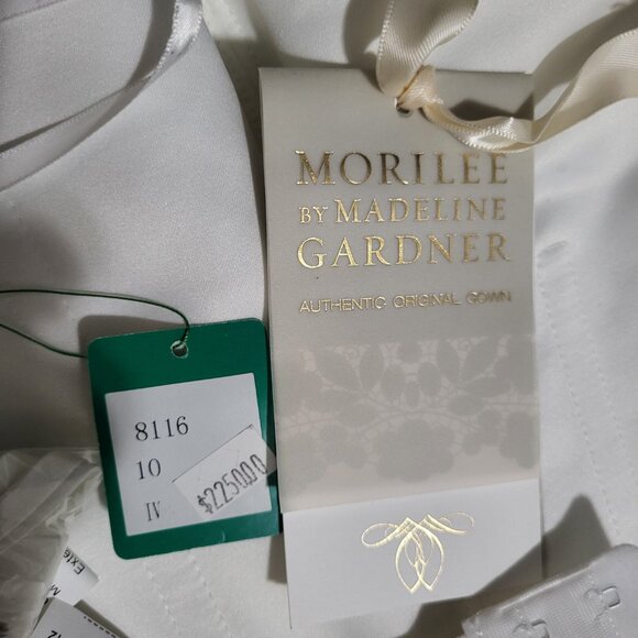 NWT~$2250~MORILEE~6/8~IVORY EMBELLISHED STRAPLESS FIT & FLARE WEDDING DRESS - Picture 15 of 16